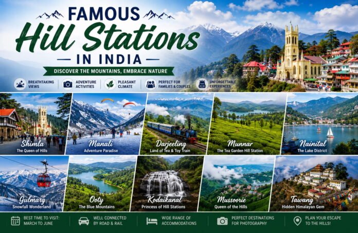 Famous Hill Stations in India Famous Hill Stations in India