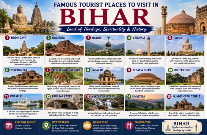 Famous tourist places to visit in Bihar Famous tourist places to visit in Bihar