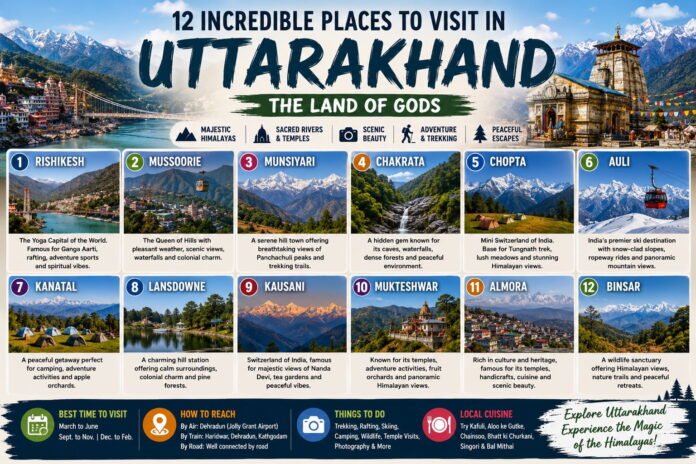 Some Incredible Places to Visit in Uttarakhand